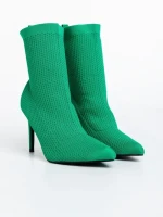 Botine dama verzi din material textil Zemfira