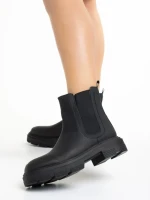 Botine dama negre din piele ecologca Alodie