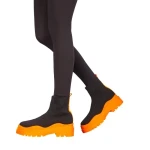 Pantofi sport dama Triza negre cu portocaliu