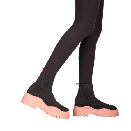 Pantofi sport dama Triza negre cu roz