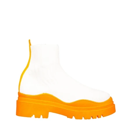 Pantofi sport dama Triza albe cu portocaliu