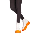 Pantofi sport dama Triza albe cu portocaliu