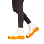 Pantofi sport dama Triza albe cu portocaliu