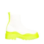 Pantofi sport dama Triza albe cu galben fosforescent