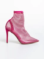Botine dama fucsia din material textil Oleta