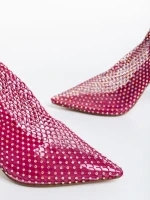 Botine dama fucsia din material textil Oleta
