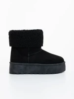 Cizme dama negre din material textil Deraza