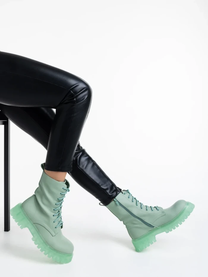 Ghete dama verzi din piele ecologica Maryse