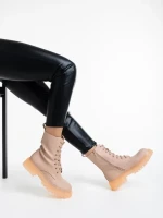 Ghete dama roz din piele ecologica Maryse