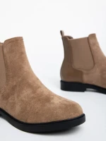 Botine dama bej din material textil Dominika