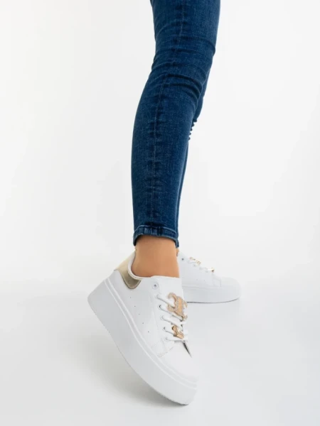 Pantofi sport dama aurii din piele ecologica Lorimar