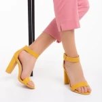 Sandale dama galbene din piele ecologica Audrina