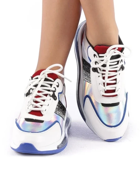 Pantofi sport dama Tamina alb cu albastru