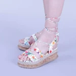 Sandale dama Afina albe floral