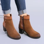 Botine dama piele Sena camel