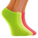 Set 3 perechi sosete copii Verde deschis Fucsia Verde inchis