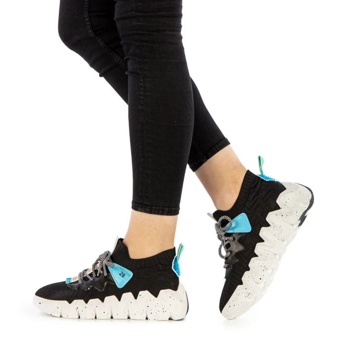 Pantofi sport dama Briela negri cu alb