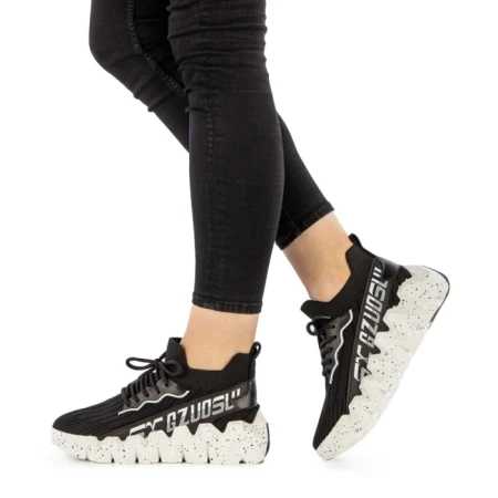 Pantofi sport dama Britany negri cu alb