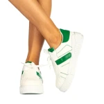 Pantofi sport dama Lumera albi cu verde