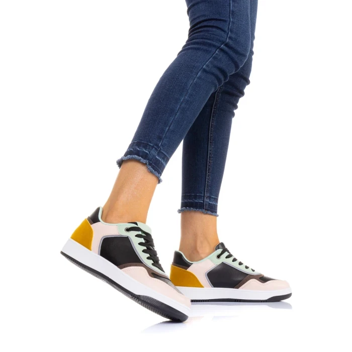 Pantofi sport dama Aimee negri cu camel