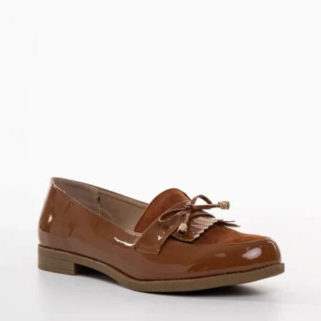 Mocasini dama camel din piele ecologica Jevi