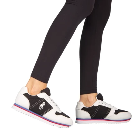 Pantofi sport dama Corny negri cu alb
