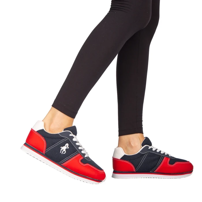 Pantofi sport dama Corny albastri cu rosu