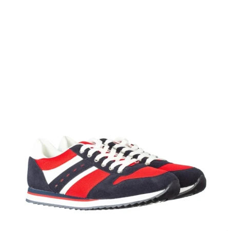 Pantofi sport barbati Ginni rosii cu albastru