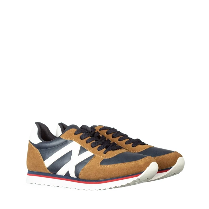 Pantofi sport barbati Kelim albastri cu camel