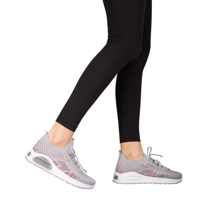 Pantofi sport dama gri din material textil Ikel