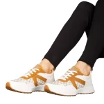 Pantofi sport dama albi din piele ecologica Mirafa