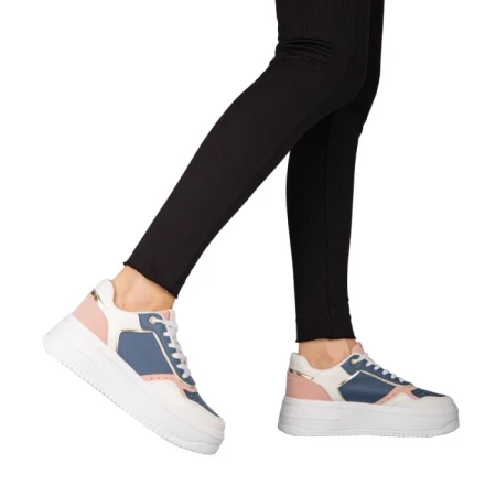 Pantofi sport dama albastri din piele ecologica Medar
