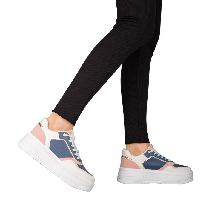 Pantofi sport dama albastri din piele ecologica Medar