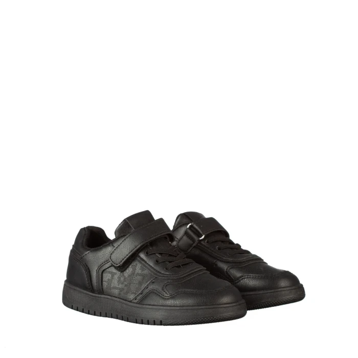 Pantofi sport copii negri din piele ecologica Rizza