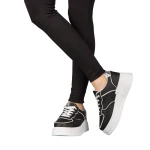 Pantofi sport dama negri din piele ecologica Orozo
