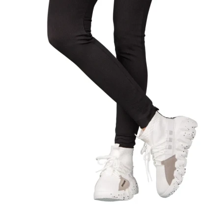 Pantofi sport dama albi din material textil Meil