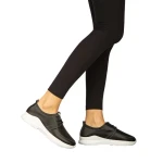 Pantofi dama casual fara toc din piele naturala negri Dollan