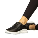 Pantofi dama casual fara toc din piele naturala negri Dollan