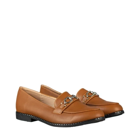 Mocasini dama camel din piele ecologica Hogan