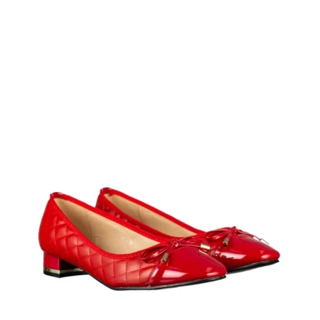 Pantofi dama cu toc rosii din piele ecologica Grece
