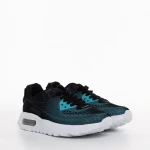 Pantofi sport copii negri cu verde din material textil Lillya