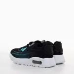 Pantofi sport copii negri cu verde din material textil Lillya