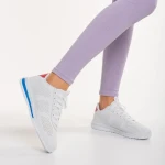 Pantofi sport dama alb cu albastru din piele ecologica Jesika