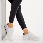 Pantofi sport dama alb cu negru din piele ecologica Zolla