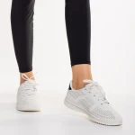 Pantofi sport dama alb cu negru din piele ecologica Zolla