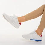 Pantofi sport dama alb cu albastru din piele ecologica Zolla