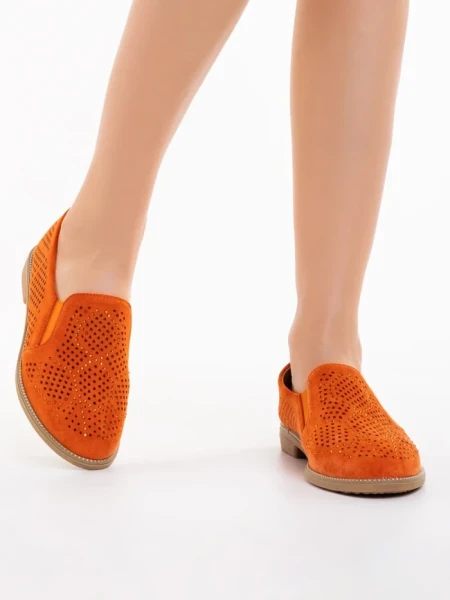 Espadrile dama portocalii din material textil Aubrie