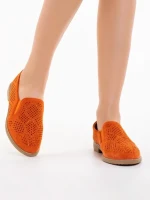 Espadrile dama portocalii din material textil Aubrie