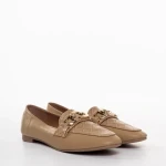Mocasini dama bej din piele ecologica Juniper