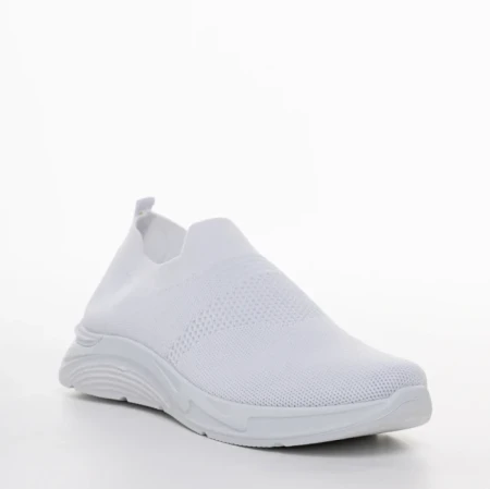 Pantofi sport dama albi din material textil Sky